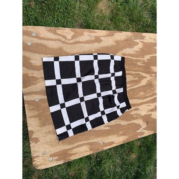 Halogen Skirt Womens 4 Petite Black White Check Straight Lined Career retro‎ - Picture 5 of 5